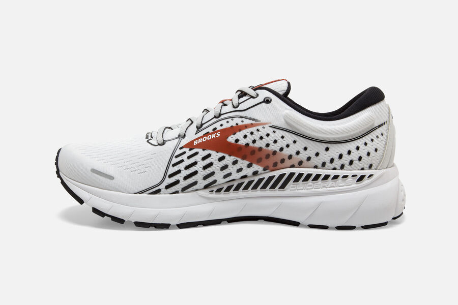 Brooks Running Shoes - Adrenaline GTS 21 Road Mens - White/Black/Orange - ATE-047528